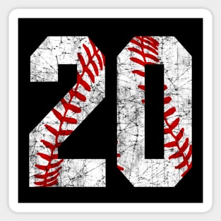 Vintage #20 Baseball Laces Baseball Mom Jersey Love Baseball T-shirt Sticker